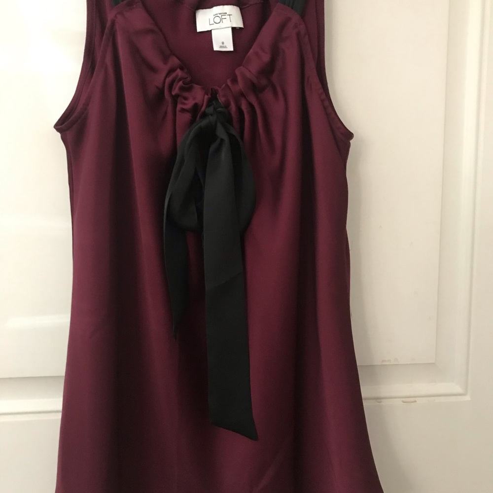 Ann Taylor Loft Burgundy Sleeveless Top Size 8